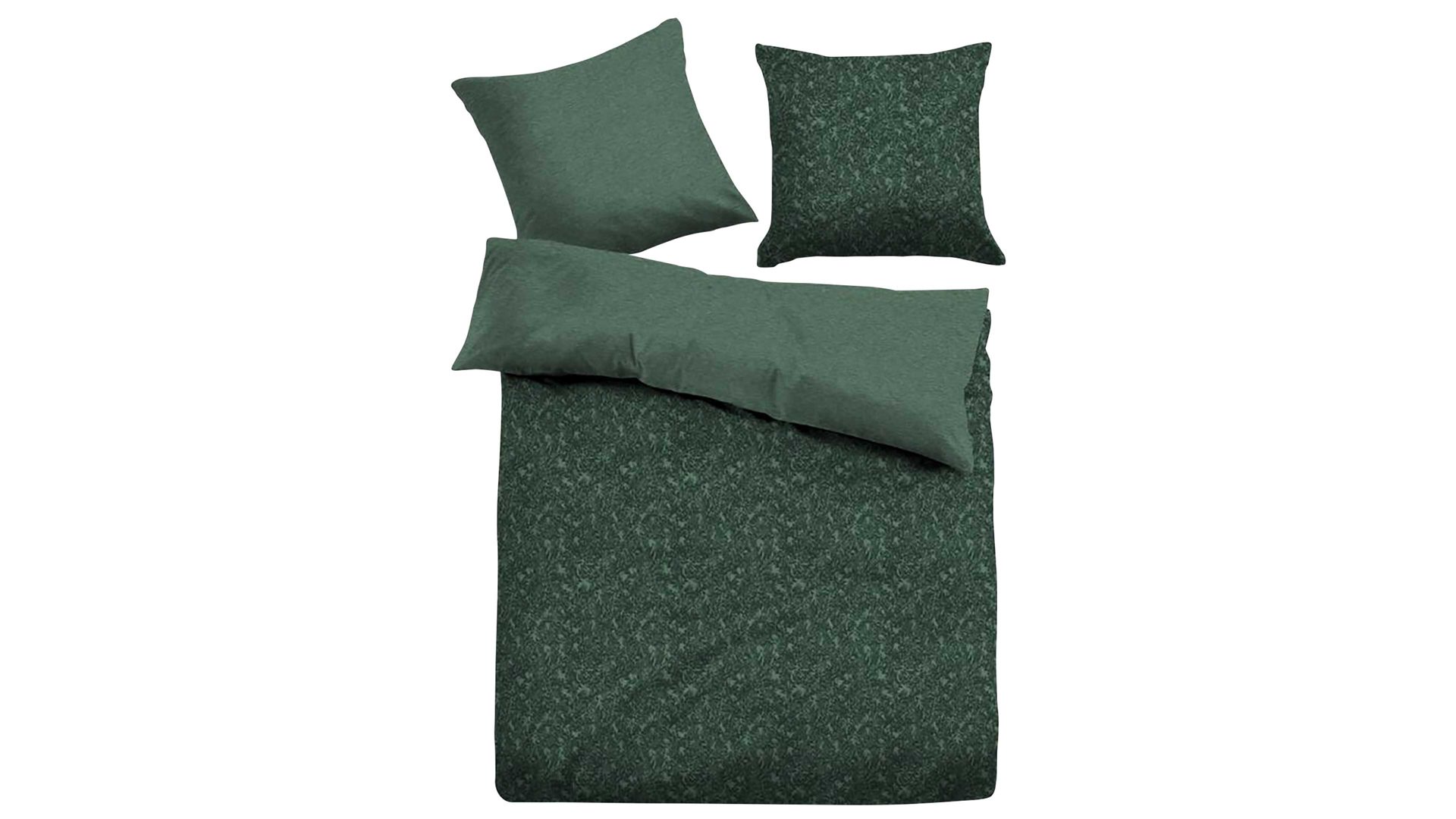 Bettwäsche-Set Biberna schmänk aus Naturfaser in Dunkelgrün TOM TAILOR Linon-Bettwäsche Waldgrün & Dunkelgrün – ca. 135 x 200 cm