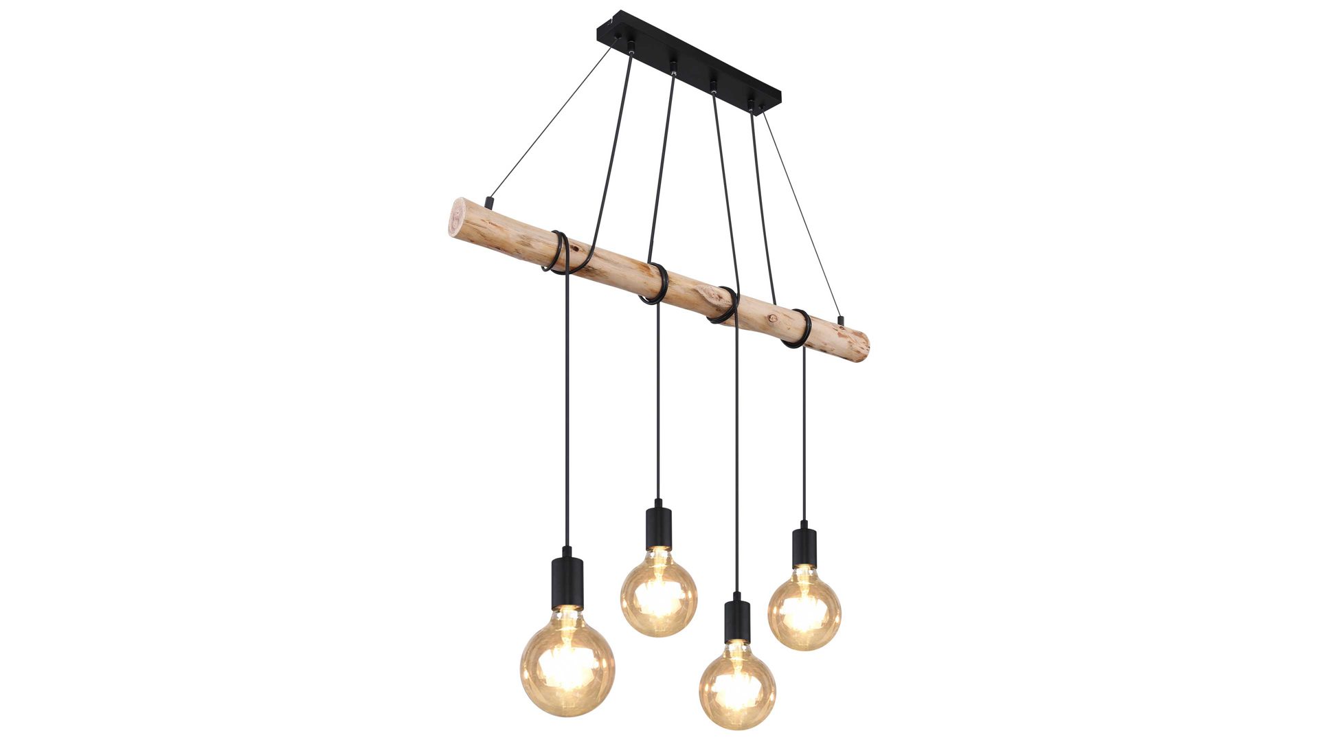 Pendelleuchte Globo lighting aus Holz in Holzfarben GLOBO Hängelampe Auston Holz & Metall – Länge ca. 90 cm
