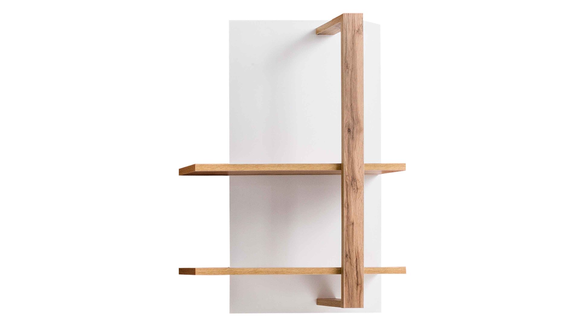 Wandregal Mca furniture aus Holz in Weiß Wohnprogramm Cali - Wandregal 52 Weiß & Wotan Eiche - ca. 65 x 96 cm