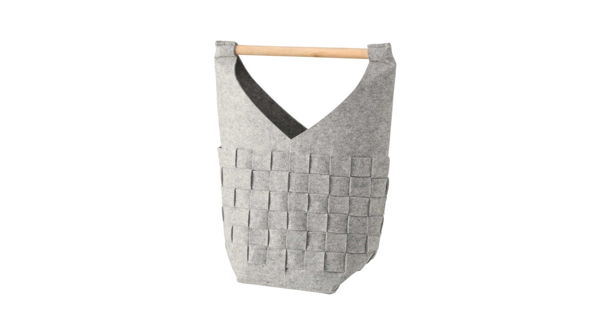 Filzkorb Boltze aus Kunstfaser in Hellgrau Filztasche Cui hellgrauer Filz – ca. 25 x 56 cm