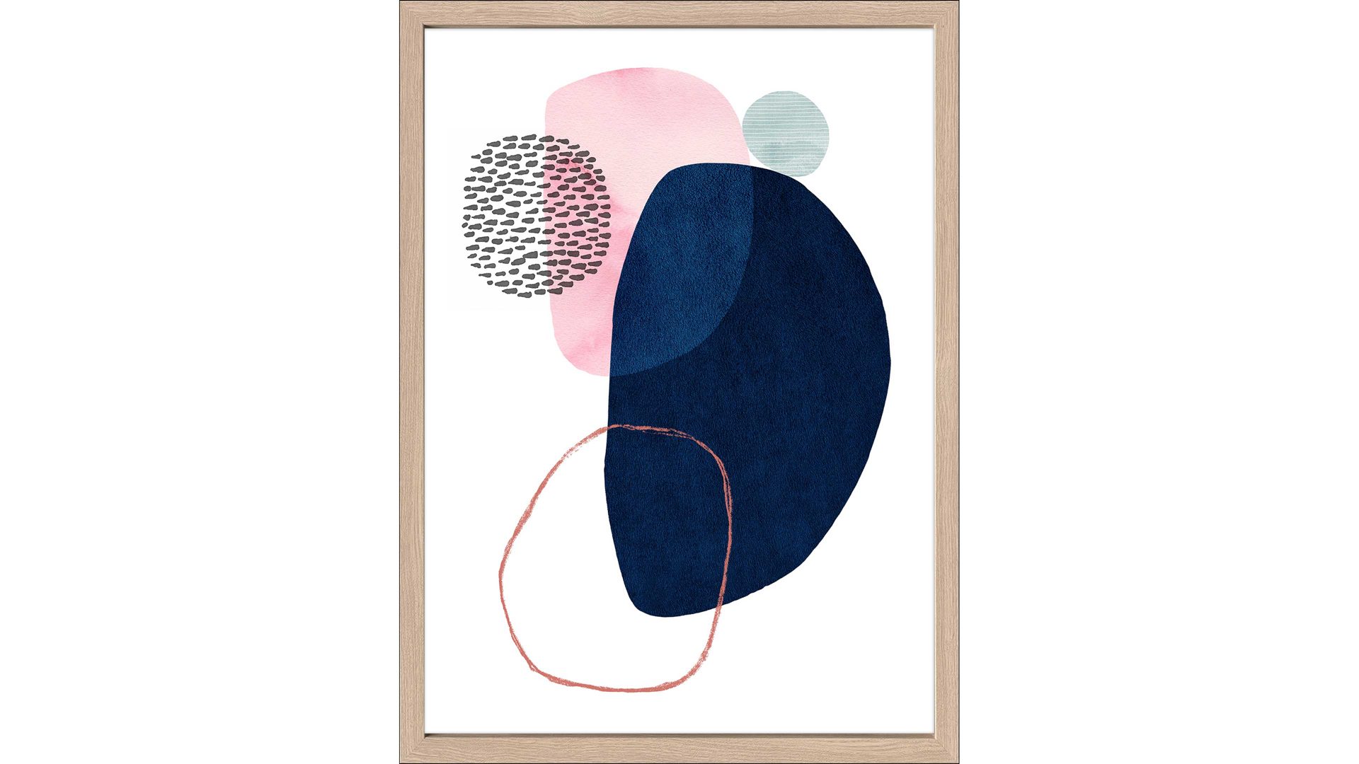 Kunstdruck Pro®art bilderpalette aus Karton / Papier / Pappe in Dunkelblau PRO®ART Kunstdruck Scandic Living Blau & Eiche - ca. 55 x 75 cm