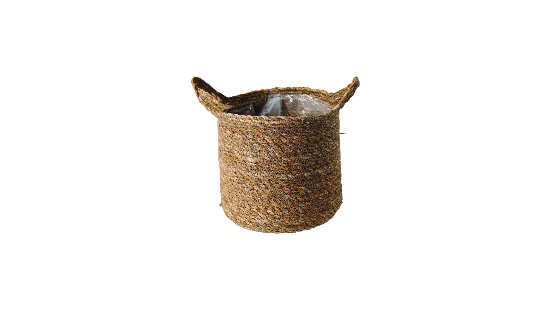 Blumentopf Boltze aus Geflecht in Dunkelbraun Pflanzkorb Dawid Seegrasgeflecht – Höhe ca. 23 cm