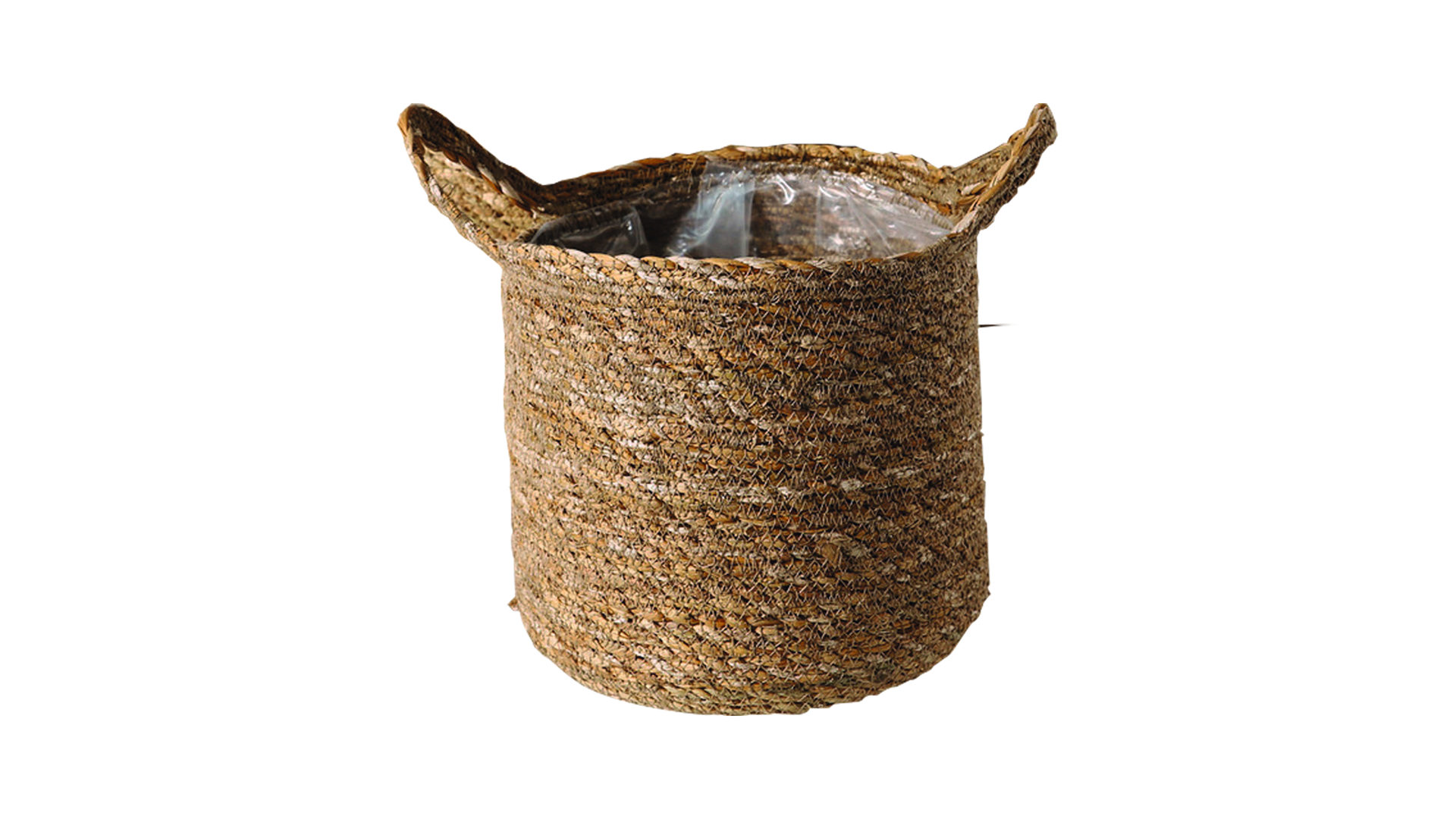 Blumentopf Boltze aus Geflecht in Dunkelbraun Pflanzkorb Dawid Seegrasgeflecht – Höhe ca. 27 cm