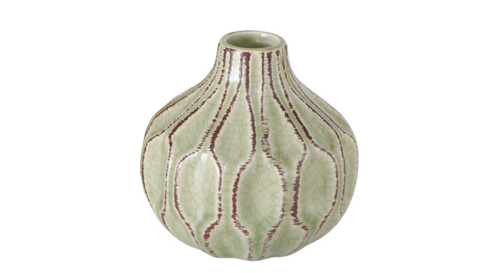 Vase Boltze aus Stein in Hellgrün Vase Lenja hellgrünes Steingut – Höhe ca. 12 cm