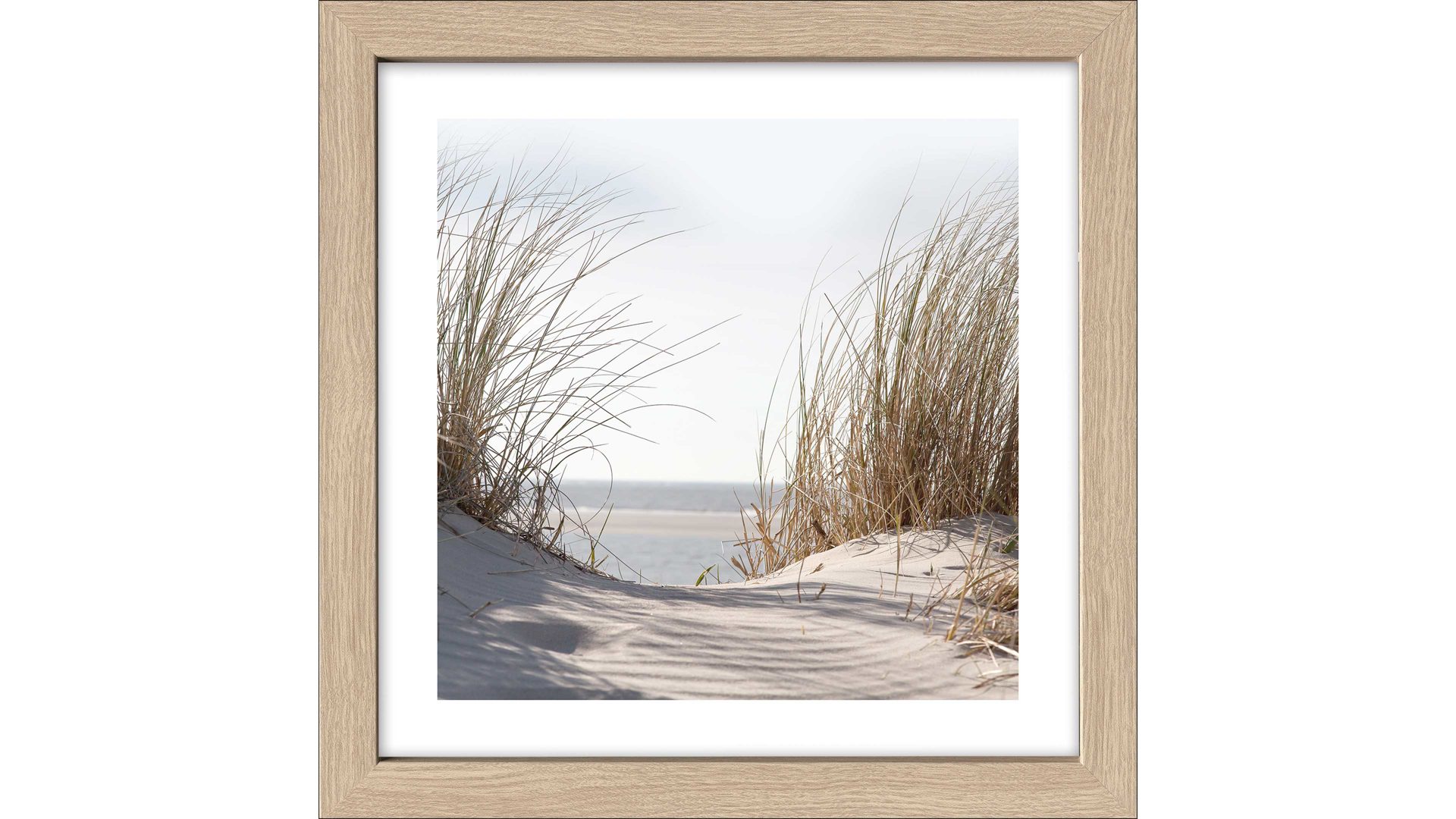 Kunstdruck Pro®art bilderpalette aus Karton / Papier / Pappe in Weiß PRO®ART Kunstdruck Nordic Beach Atmosphere V Eiche, Strandmotiv - ca. 35 x 35 cm