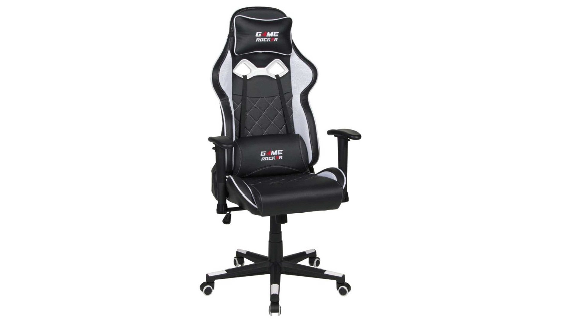 Game-Drehstuhl Duo collection aus Stoff in Schwarz Gaming-Drehstuhl Game Rocker Weiß & Schwarz