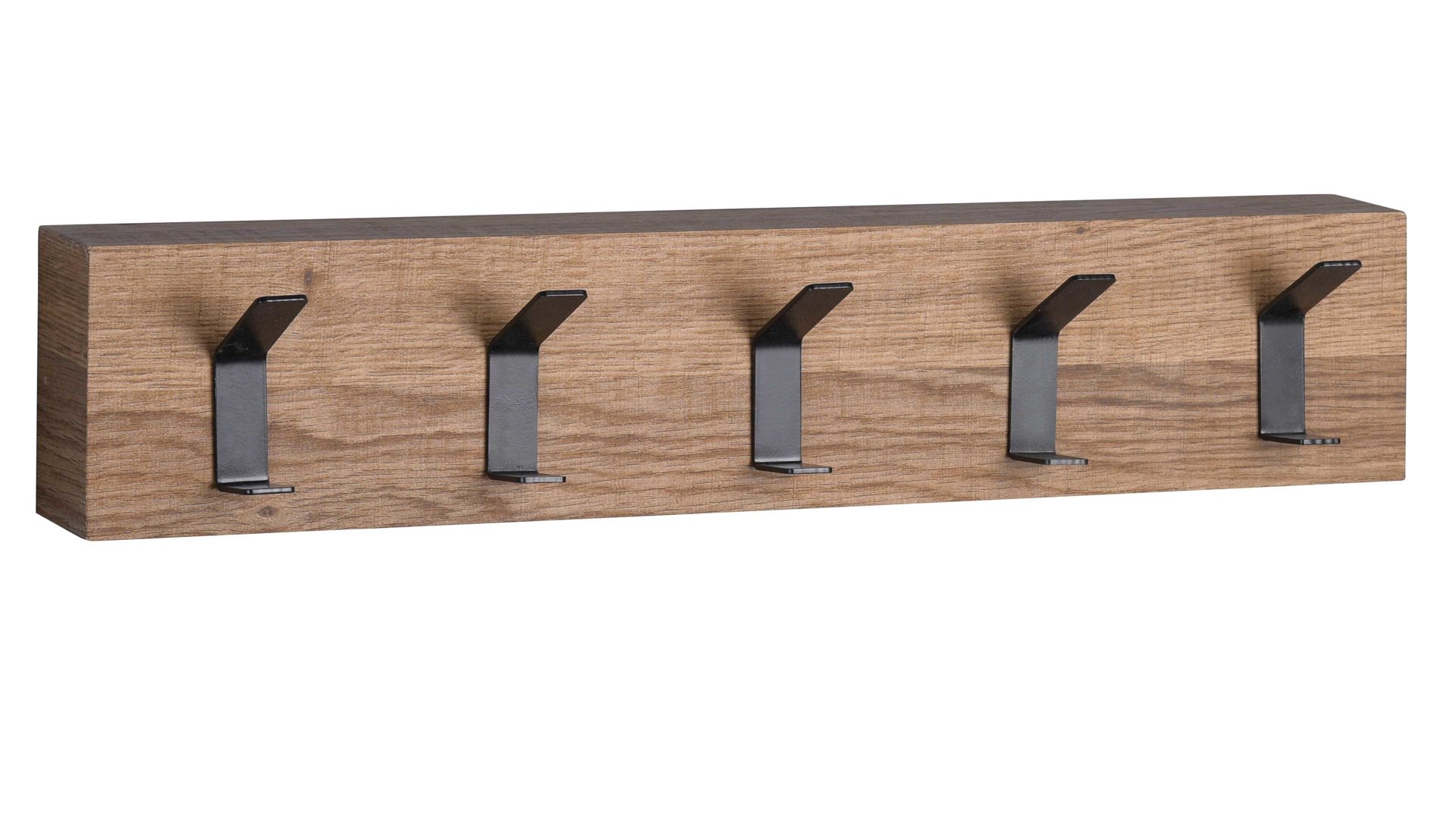 Wandgarderobe M2 kollektion aus Holz in Holzfarben Garderobenleiste Lima Eiche & Schwarz - Länge ca. 70 cm