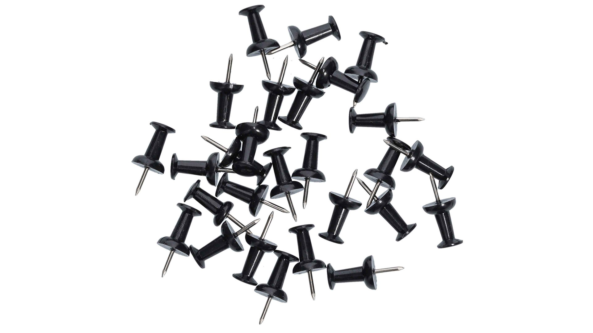 Zubehör Zeller present aus Kunststoff in Schwarz Push Pins Schwarz - 25 Stück