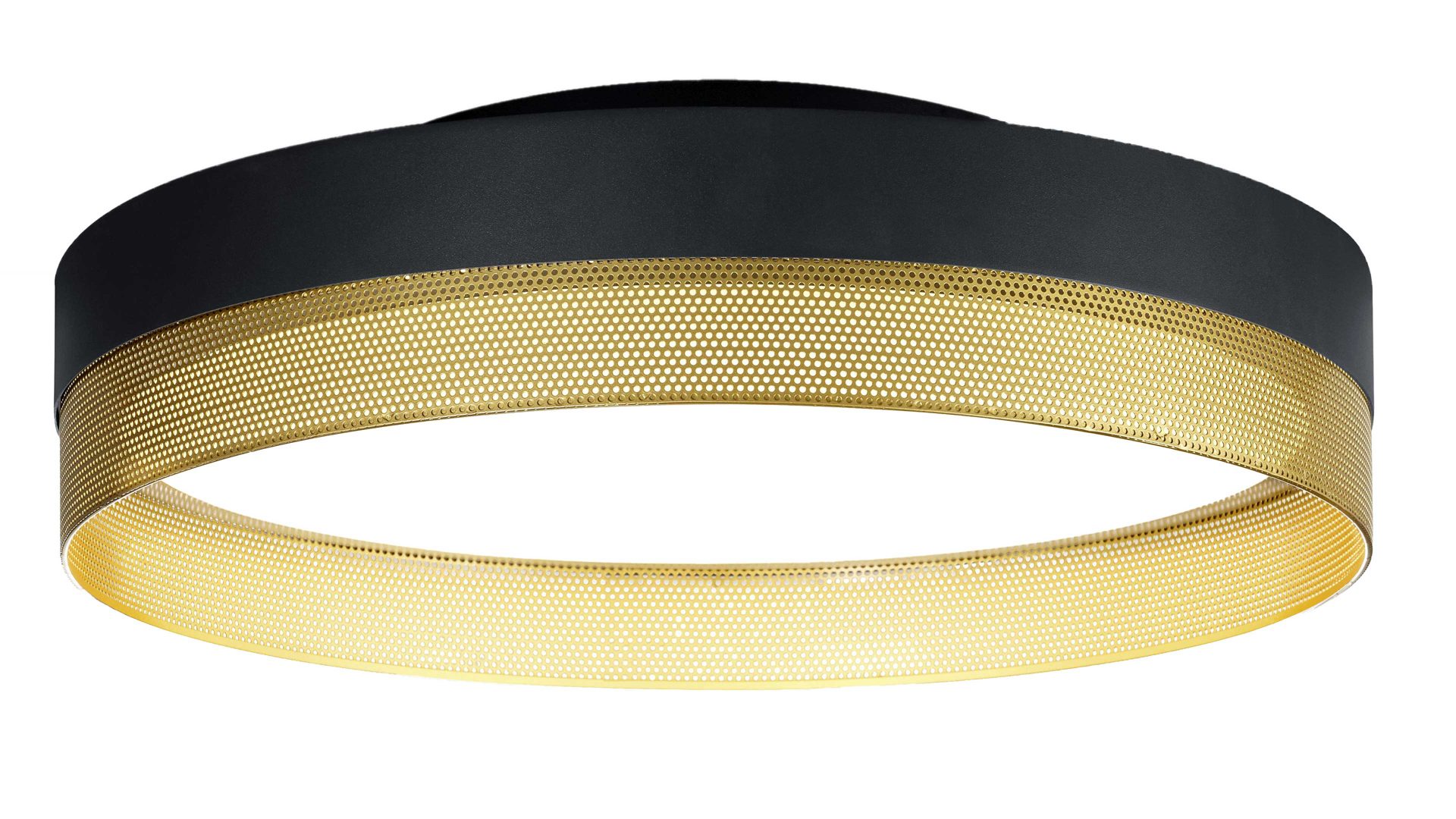 Deckenleuchte B-leuchten aus Metall in Schwarz B-LEUCHTEN LED-Deckenleuchte Mesh Schwarz & Gold - Durchmesser ca. 45 cm