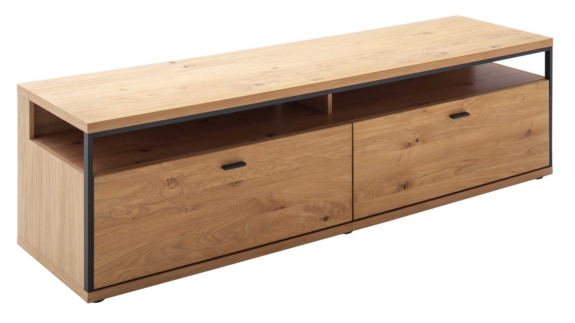 Lowboard Mca furniture aus Holz in Holzfarben Wohnprogramm Bari - Lowboard Asteiche Bianco – zwei Schubladen, Länge ca. 183 cm