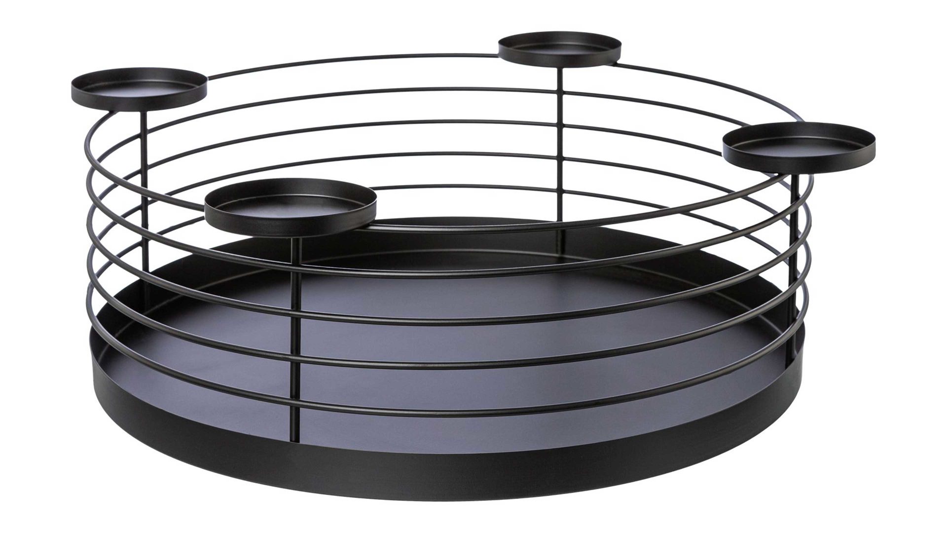 Kerzenständer Gasper aus Metall in Schwarz Kranz-Kerzenhalter Oscar schwarzes Metall - Durchmesser ca. 40 cm