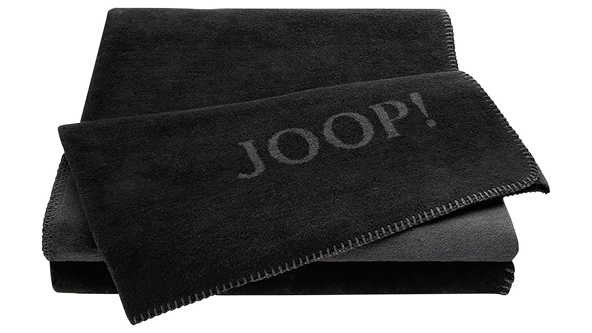 Wohndecke Biederlack aus Stoff in Schwarz JOOP! Wohndecke Uni Doubleface Schwarz & Anthrazit – ca. 150 x 200 cm