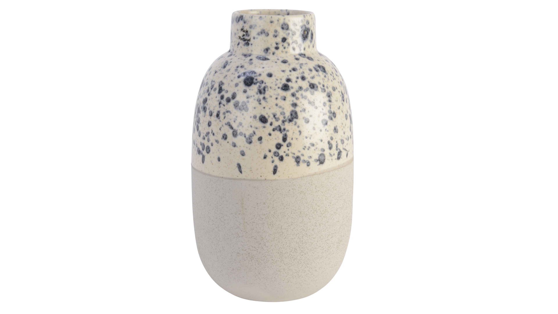 Vase Interliving BEST BUDDYS! aus Keramik in Weiß Interliving BEST BUDDYS! Vase weißes Steingut mit dunkelblauen Sprenkeln - Höhe ca. 28 cm