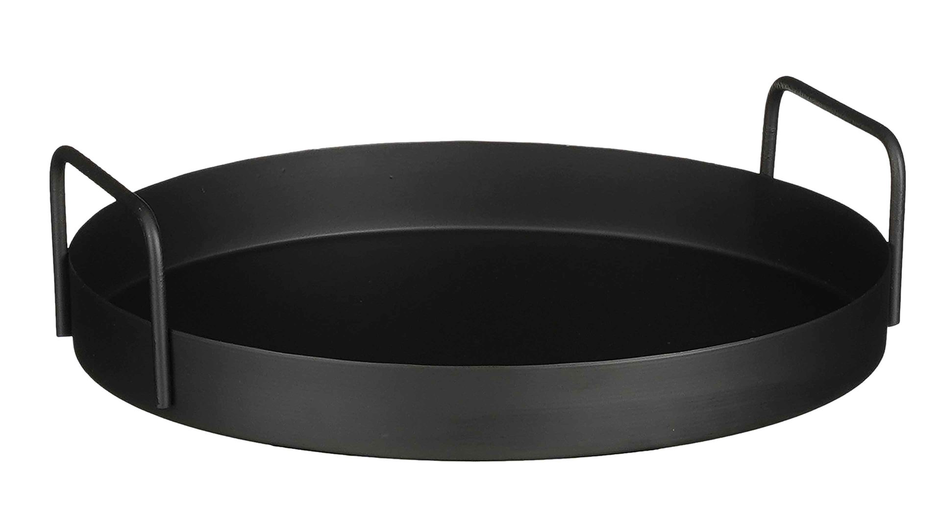 Tablett Edelman® aus Metall in Schwarz Tablett Razz schwarzes Eisen - Durchmesser ca. 25 cm
