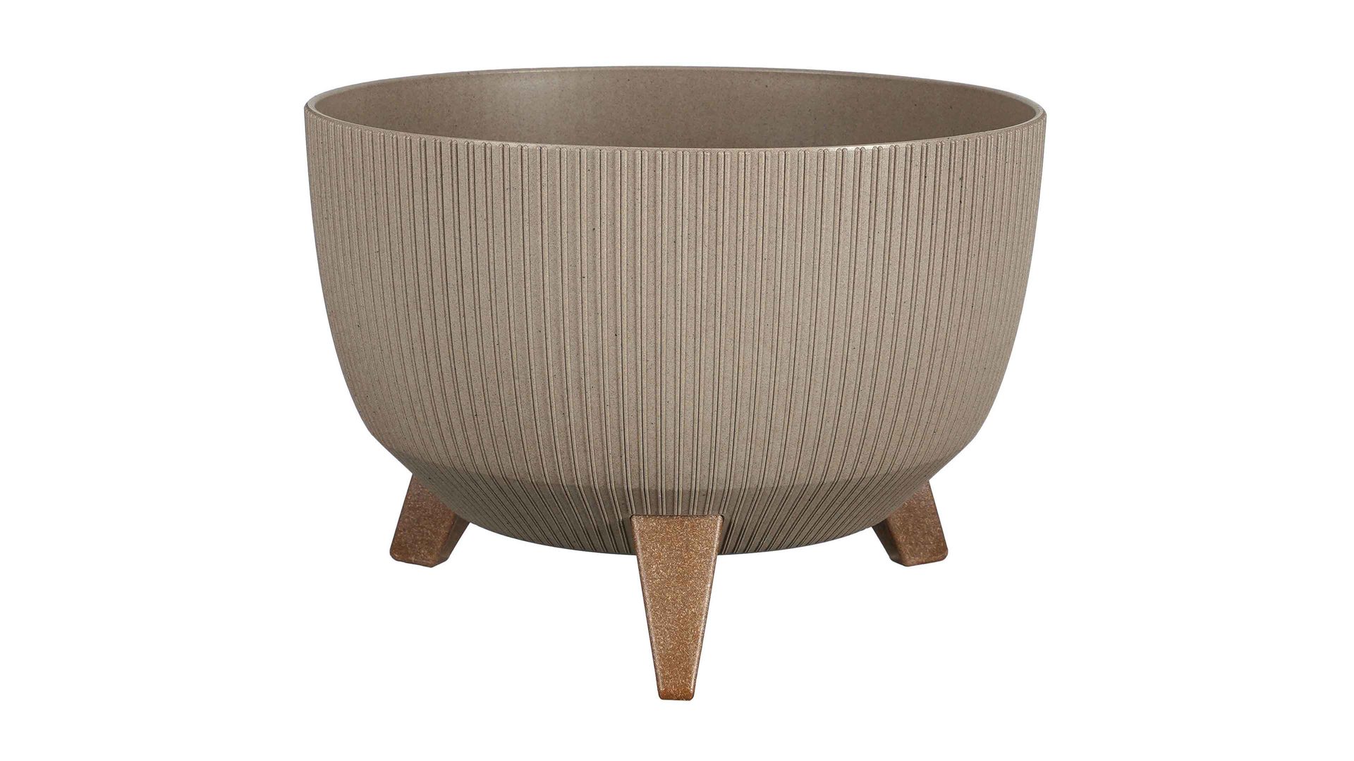 Pflanzkübel Edelman® aus Kunststoff in Hellbraun Pflanzschale Doppio taupefarbener Kunststoff - Durchmesser ca. 33 cm