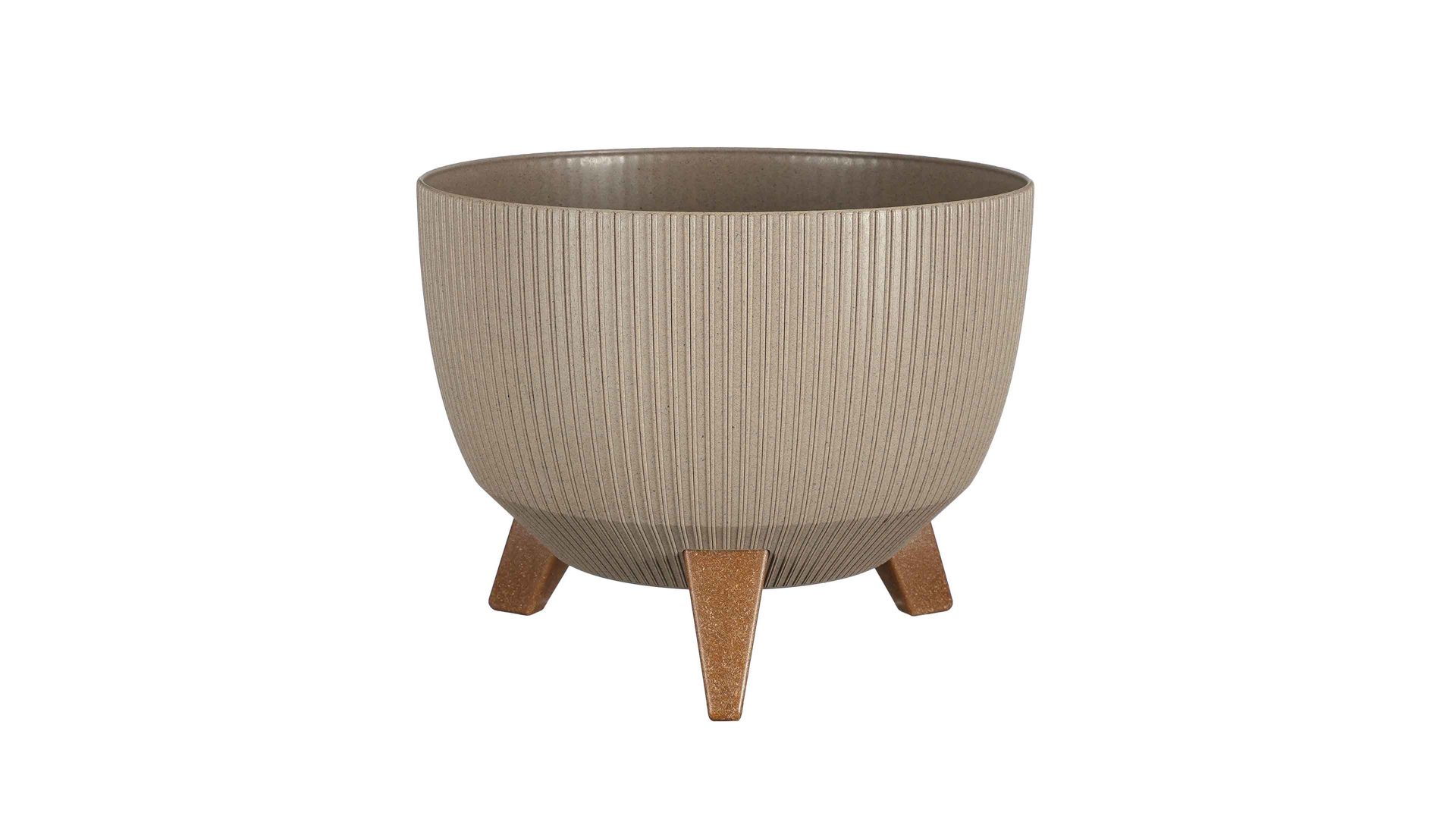 Pflanzkübel Edelman® aus Kunststoff in Hellbraun Pflanzschale Doppio taupefarbener Kunststoff - Durchmesser ca. 29 cm