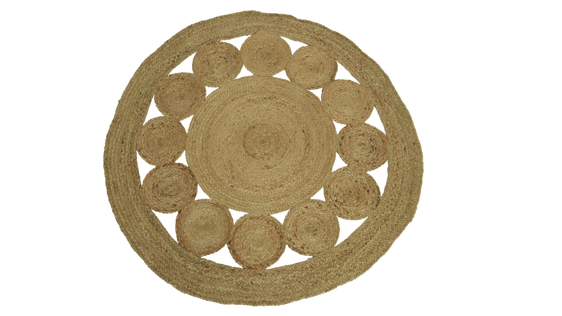 Naturteppich Kaemingk aus Naturfaser in Hellbraun Outdoor-Teppich Round Shape Jute - Durchmesser ca. 118 cm