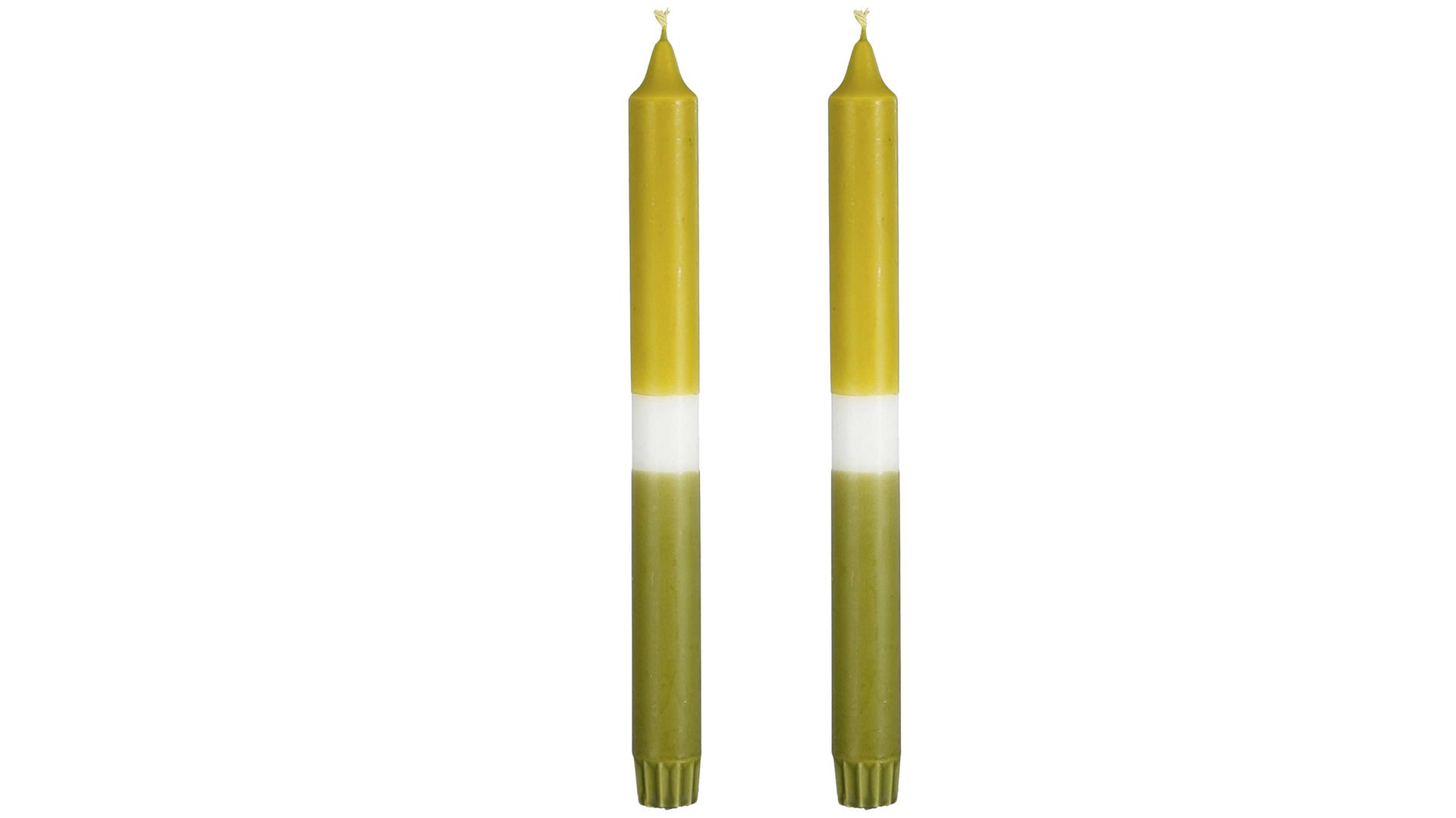 Kerze Edelman® aus Wachs in Grün Kerzen-Set Dip-dye Grüntöne - zweiteilig