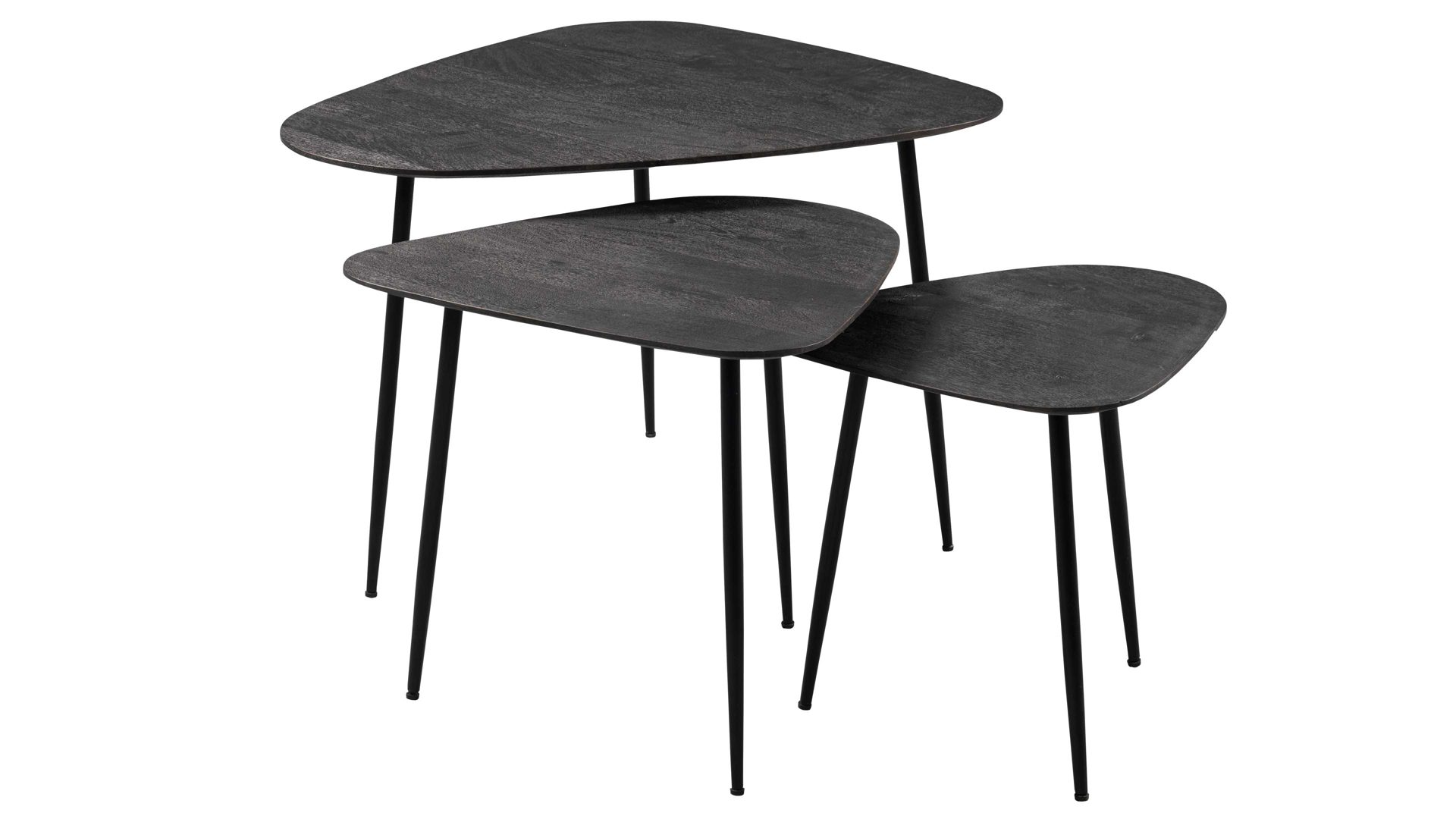 Couchtisch-Set M2 kollektion aus Holz in Schwarz Couchtisch-Set Trio Schwarz - dreiteilig