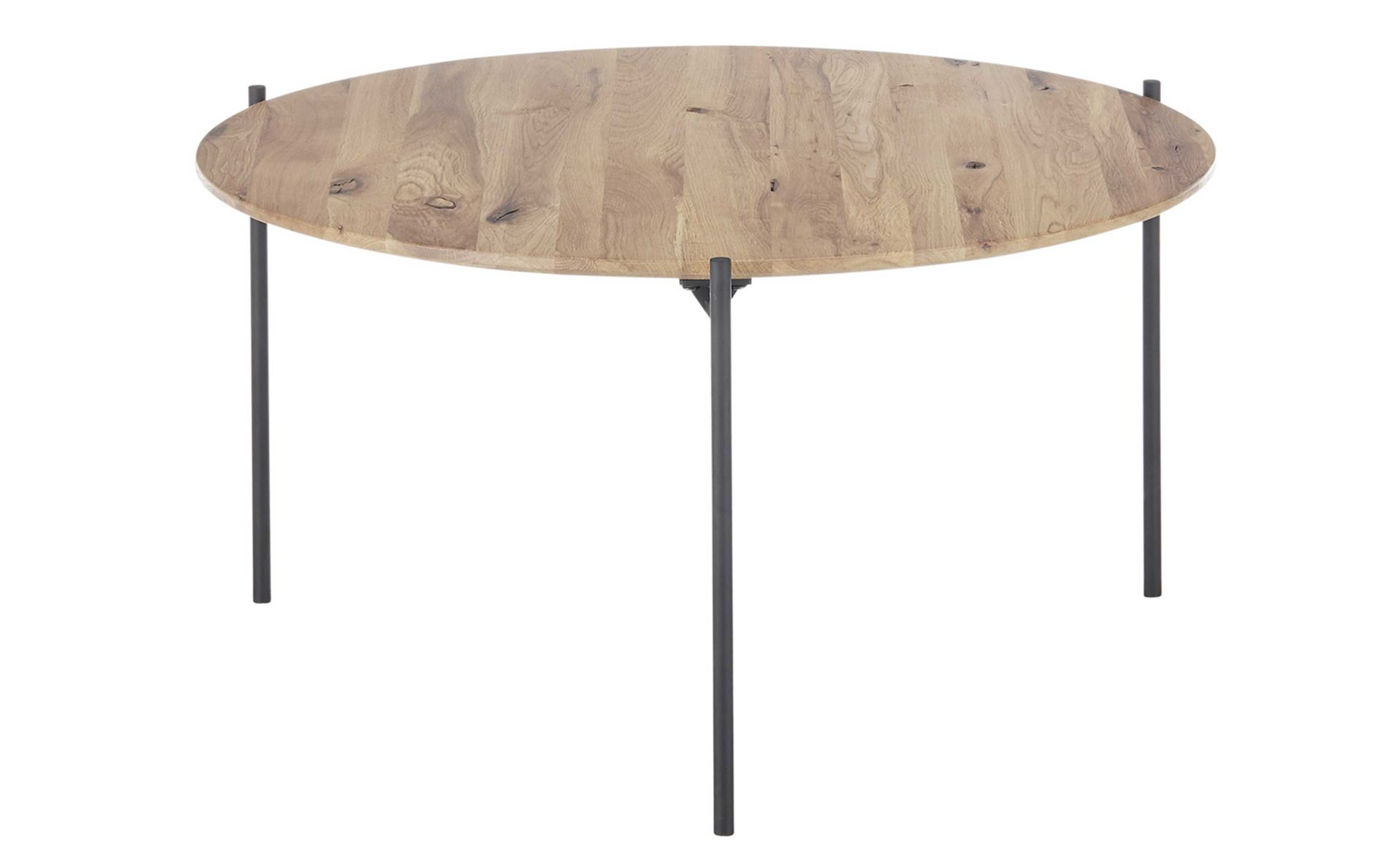 Couchtisch A better place furniture aus Holz in Holzfarben Couchtisch Assuan Eiche & Schwarz - Durchmesser ca. 74 cm