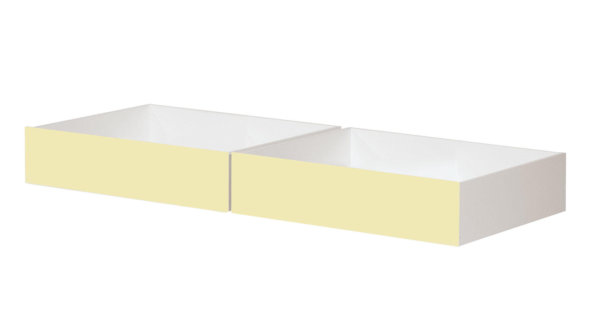 Spielbett-Zubehör Manis-h® aus Holz in Gelb Manis-h® Schubladen 2er-Set Huxie gelbes MDF & weiße Buche - Länge ca. 100 cm