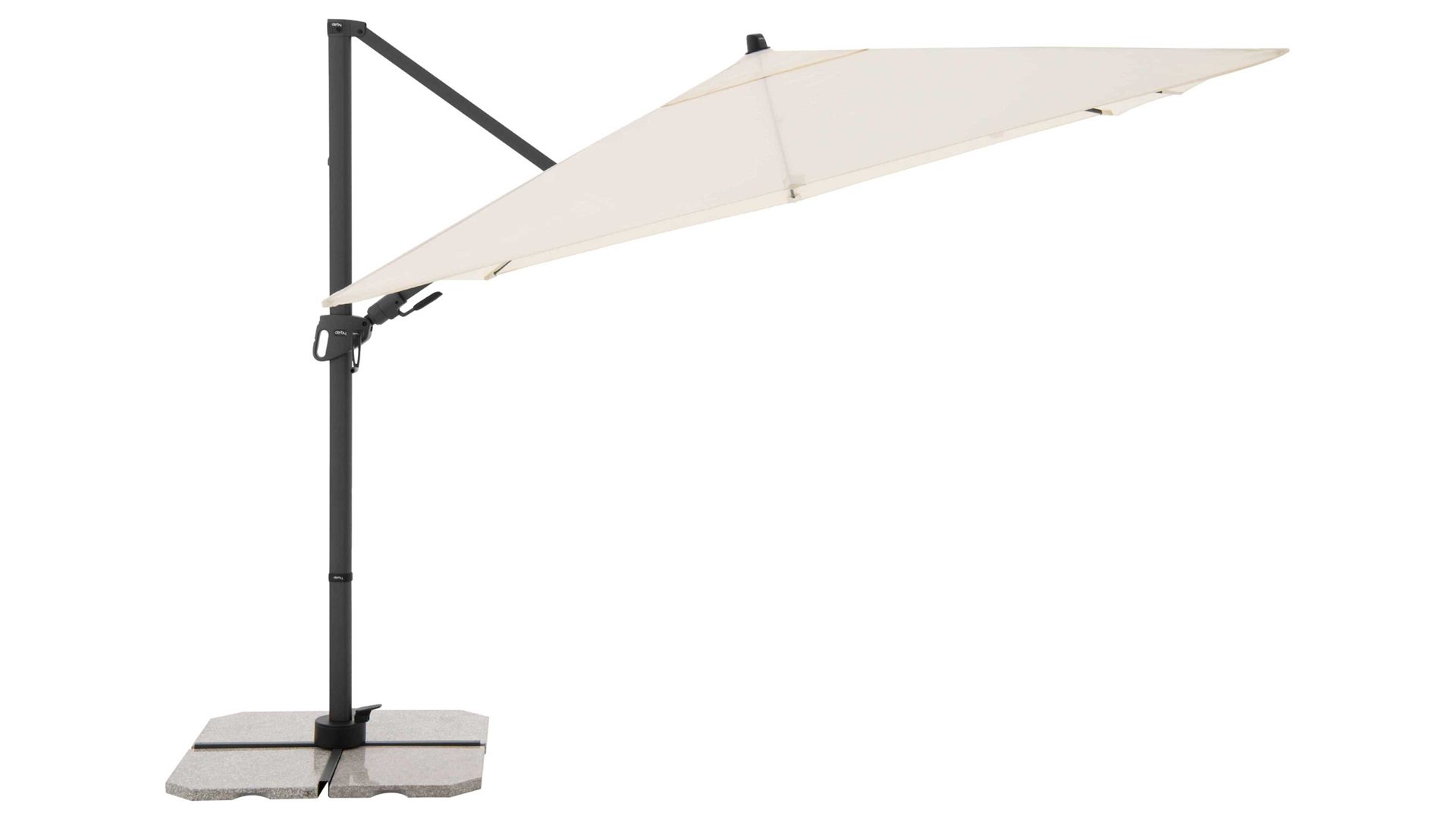 Sonnenschirm Doppler® aus Kunstfaser in Beige doppler® Kurbel-Sonnenschirm Derby DX naturfarbene Bespannung – ca. 280 x 280 cm