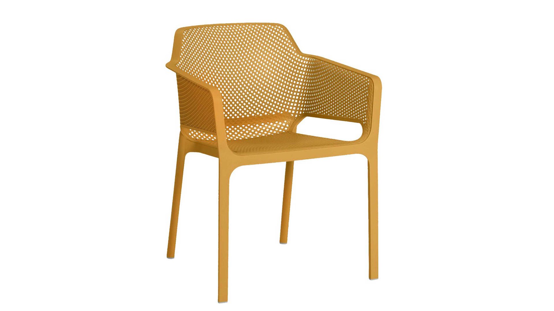 Gartenstuhl /-sessel Best freizeitmöbel aus Kunststoff in Gelb BEST FREIZEITMÖBEL Stapelsessel Ohio senffarbener Fiberglas-Kunststoff