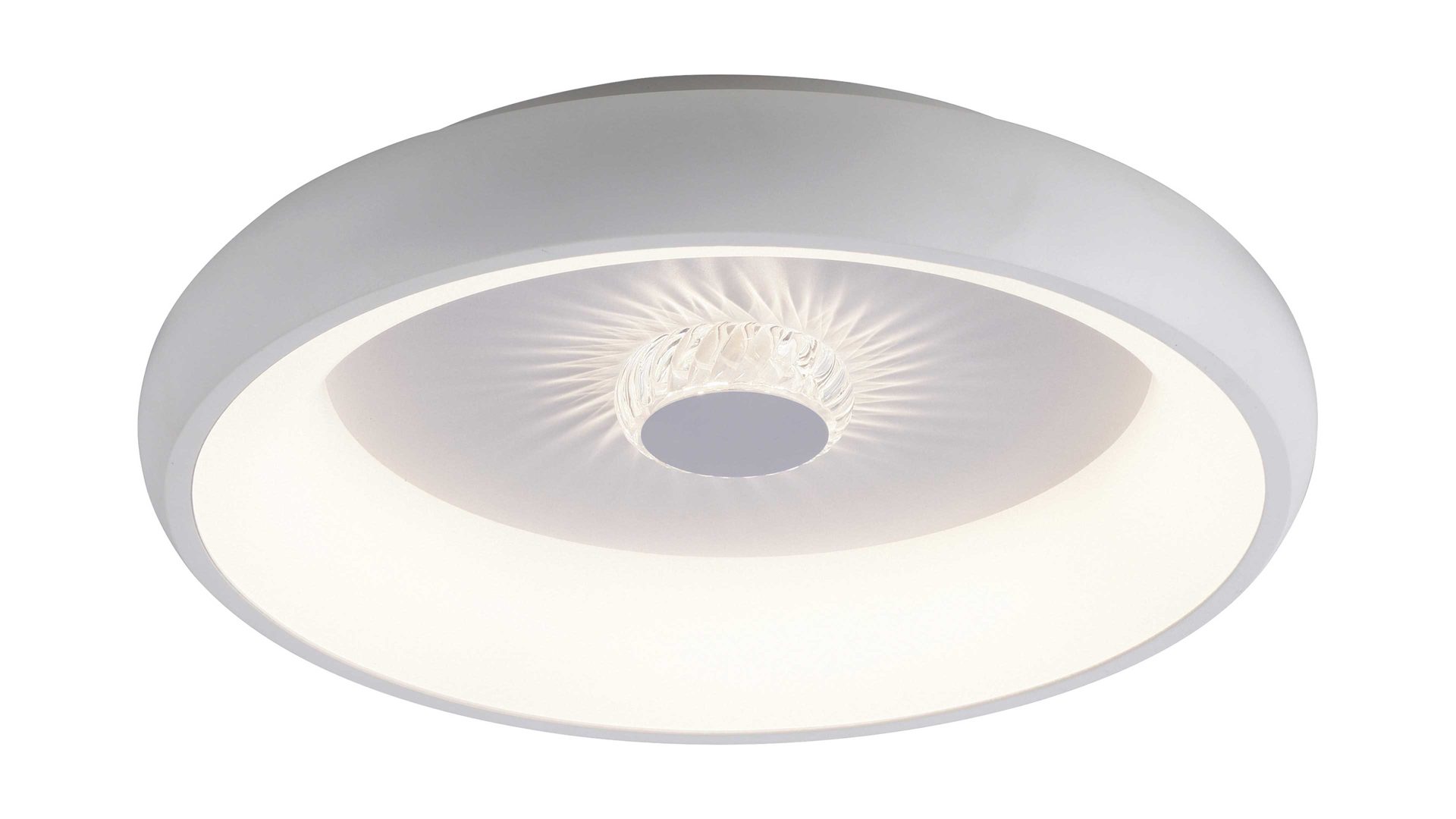 Deckenleuchte Leuchtendirekt aus Metall in Weiß LeuchtenDirekt Leuchten Serie Vertigo weißes Metall & Acryl - Durchmesser ca. 45 cm