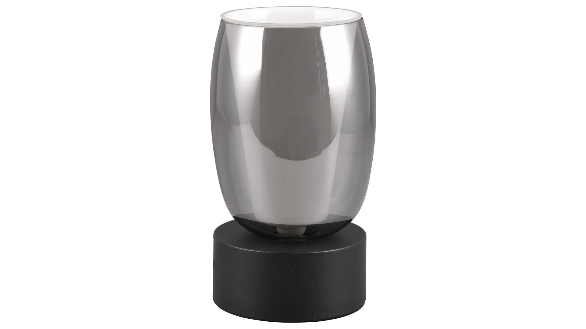 Tischleuchte Trio leuchten aus Glas in Grau TRIO Leuchten Serie Barret - Tischlampe Rauchglas & weißes Glas - Höhe ca. 24 cm