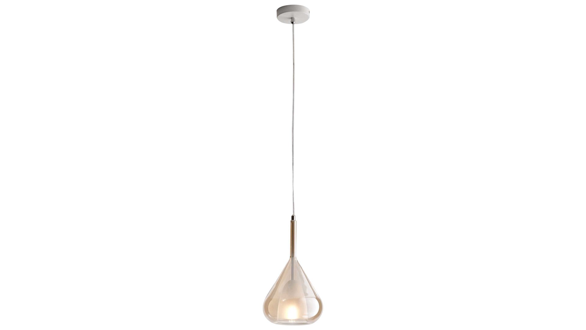 Pendelleuchte Fabas luce s.p.a. aus Glas in Hellbraun FABAS LUCE Leuchten Serie Lila amberfarbenes Glas - Durchmesser ca. 20 cm