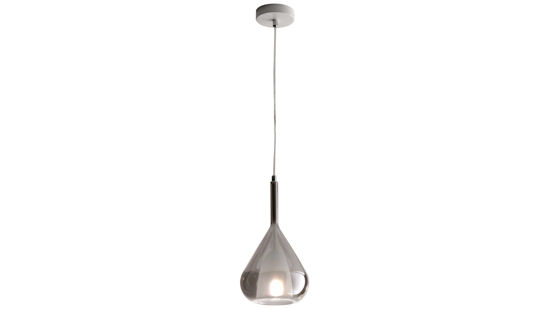 Pendelleuchte Fabas luce s.p.a. aus Glas in Hellgrau FABAS LUCE Leuchten Serie Lila graues Glas - Durchmesser ca. 20 cm