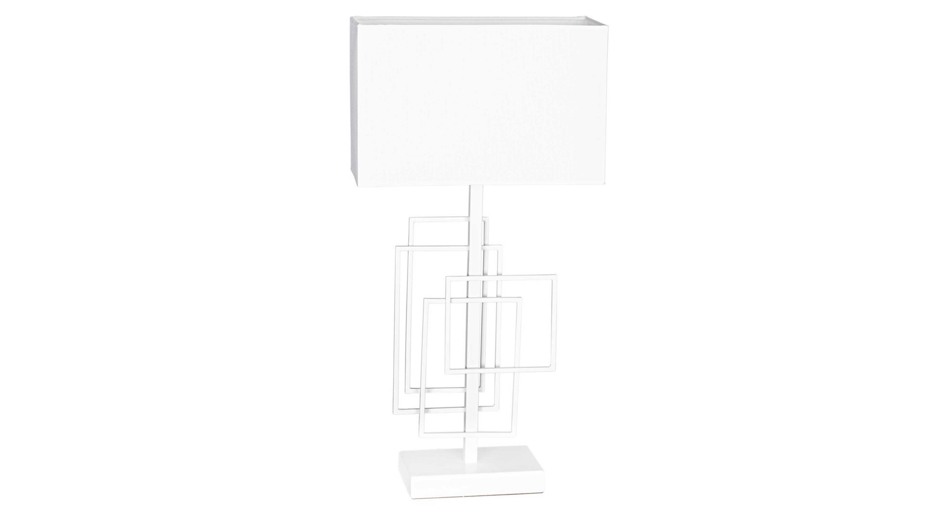 Tischleuchte By rydens aus Textil in Weiß BY RYDÉNS Leuchten Serie Paragon - Tischleuchte Weiß & Mattweiß - Höhe ca. 52 cm