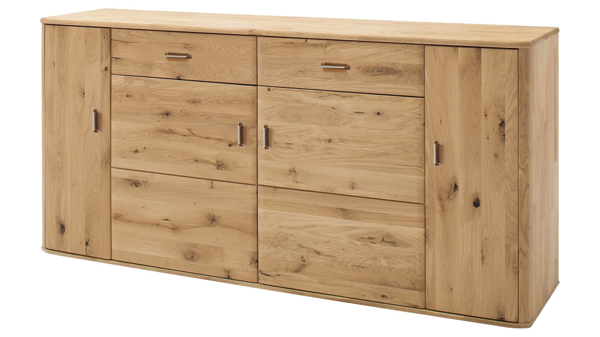 Sideboard Mca furniture aus Holz in Holzfarben Sideboard Ravello biancofarbene Balkeneiche – drei Türen, zwei Schubladen