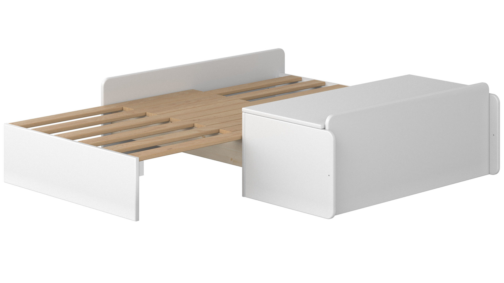 Funktionsbett Flexa® aus Holz in Weiß FLEXA® Betten Serie White Beds - Sofabett Weiß - Liegefläche ca. 90 x 200 cm