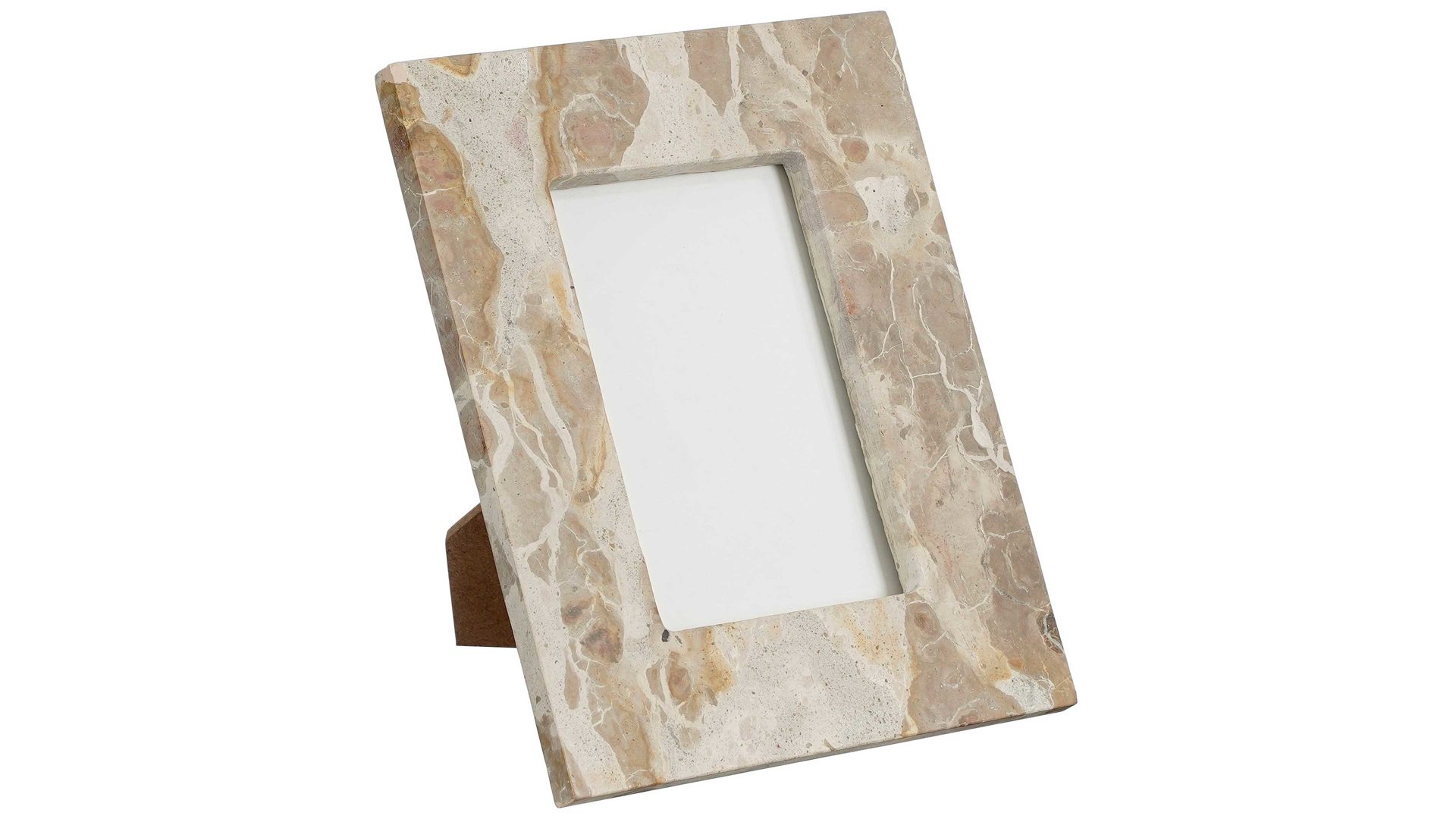 Bilderrahmen Edelman® aus Stein in Beige Tisch-Bilderrahmen Edgar beige marmorierter Marmor - ca. 18 x 23 cm
