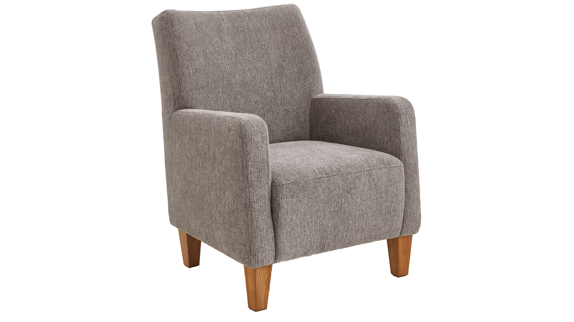 Polstersessel Steinpol sit&more aus Stoff in Hellgrau Polstersessel Bosse hellgraues Flachgewebe & naturfarbene Bucheholzfüße