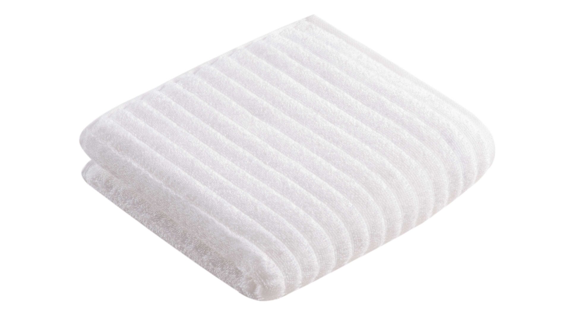 Handtuch Vossen aus Naturfaser in Weiß VOSSEN® Frottee-Serie Mystic - Handtuch weiße Baumwolle - ca. 50 x 100 cm