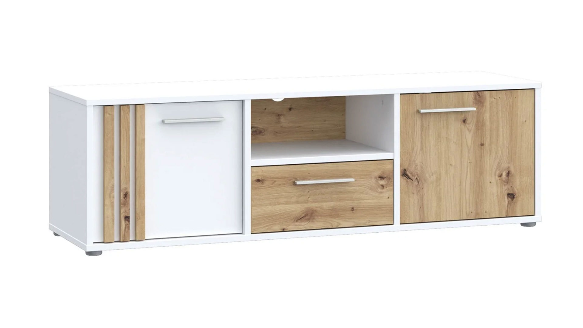 Lowboard Forte® aus Holz in Weiß Kommodenprogramm Cardigan Weiß & Artisan Eiche – ca. 143 x 44 cm