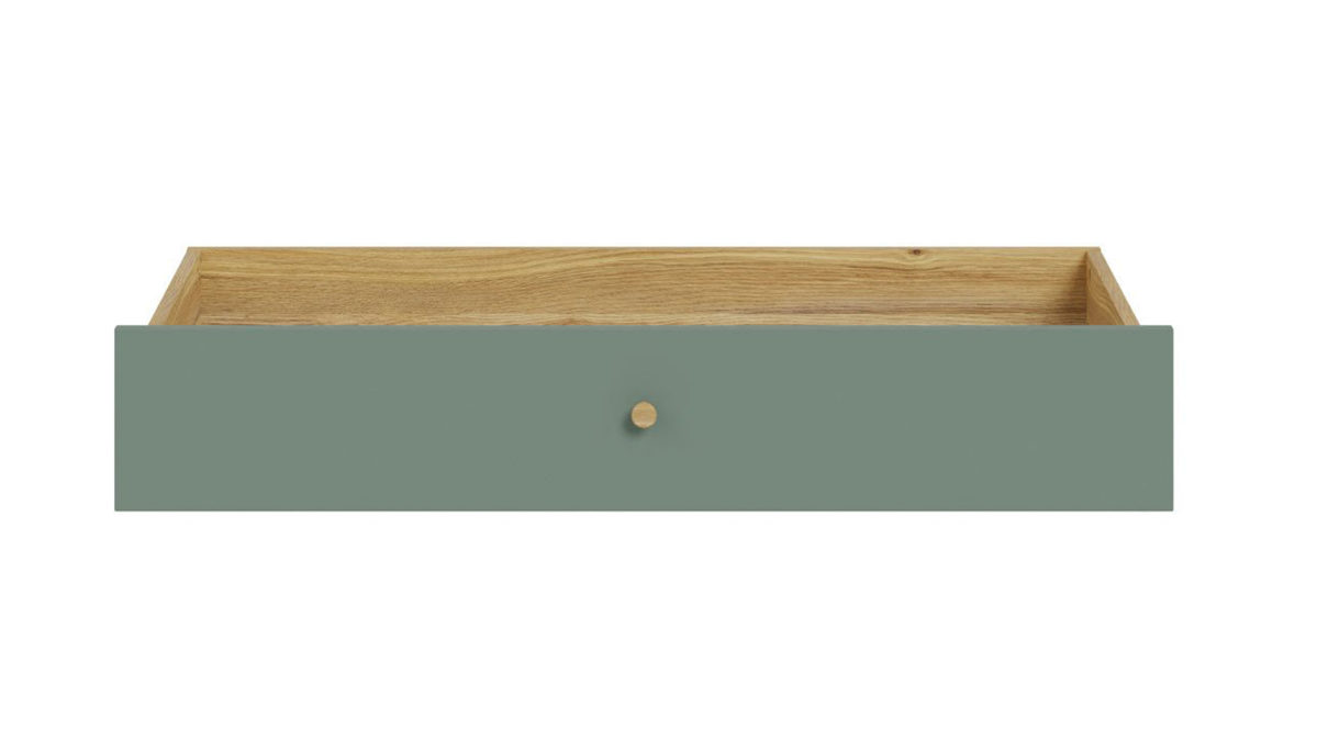 Bettkasten Forte® aus Holz in Grün Jugendprogramm Whenua Young Room - Bettkasten Salbei Grün & Mauvella Eiche – ca. 102 x 19 cm