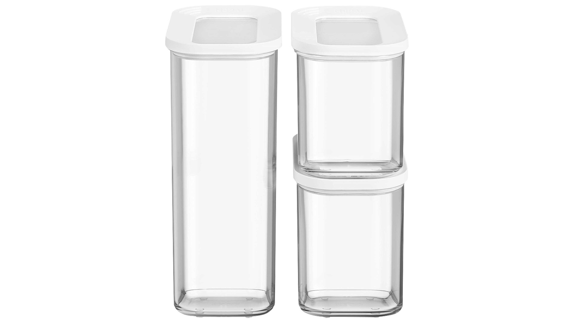 Dose Mepal bv aus Kunststoff in Weiß MEPAL Vorratsdosen-Set Modula weißer & transparenter Kunststoff – dreiteilig