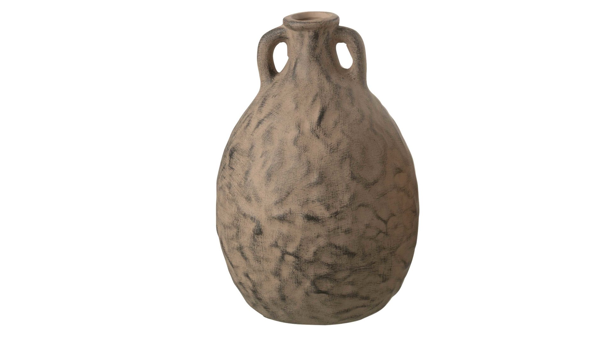 Vase Jolipa aus Keramik in Braun Vase Krug taupefarbener Zement - Höhe ca. 21 cm