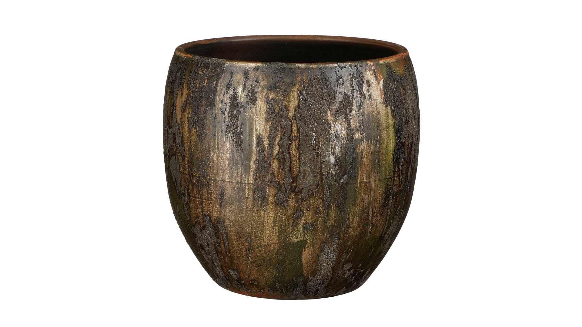 Blumentopf Edelman® aus Keramik in Dunkelgrün Blumentopf Roel dunkelgrünes Terracotta - Durchmesser ca. 24 cm