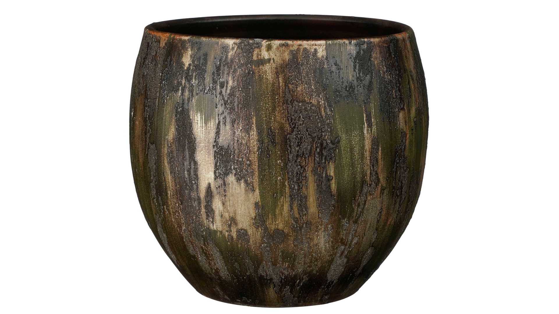 Blumentopf Edelman® aus Keramik in Dunkelgrün Blumentopf Roel dunkelgrünes Terracotta - Durchmesser ca. 28 cm