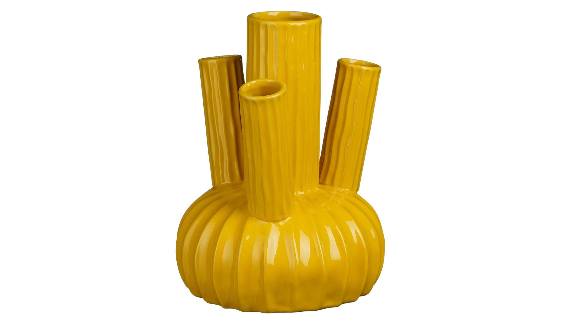Vase Edelman® aus Keramik in Gelb Vase Felipe gelbe Keramik - Höhe ca. 27 cm