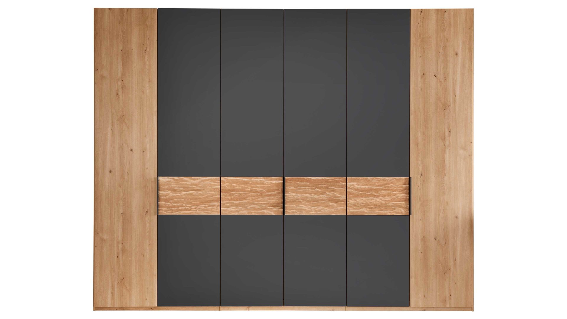 Kleiderschrank Wiemann | oeseder aus Holz in Holzfarben WIEMANN Schlafzimmerserie Cadiz - Kleiderschrank Bianco Eiche & Graphit - sechs Türen, Breite ca. 300 cm