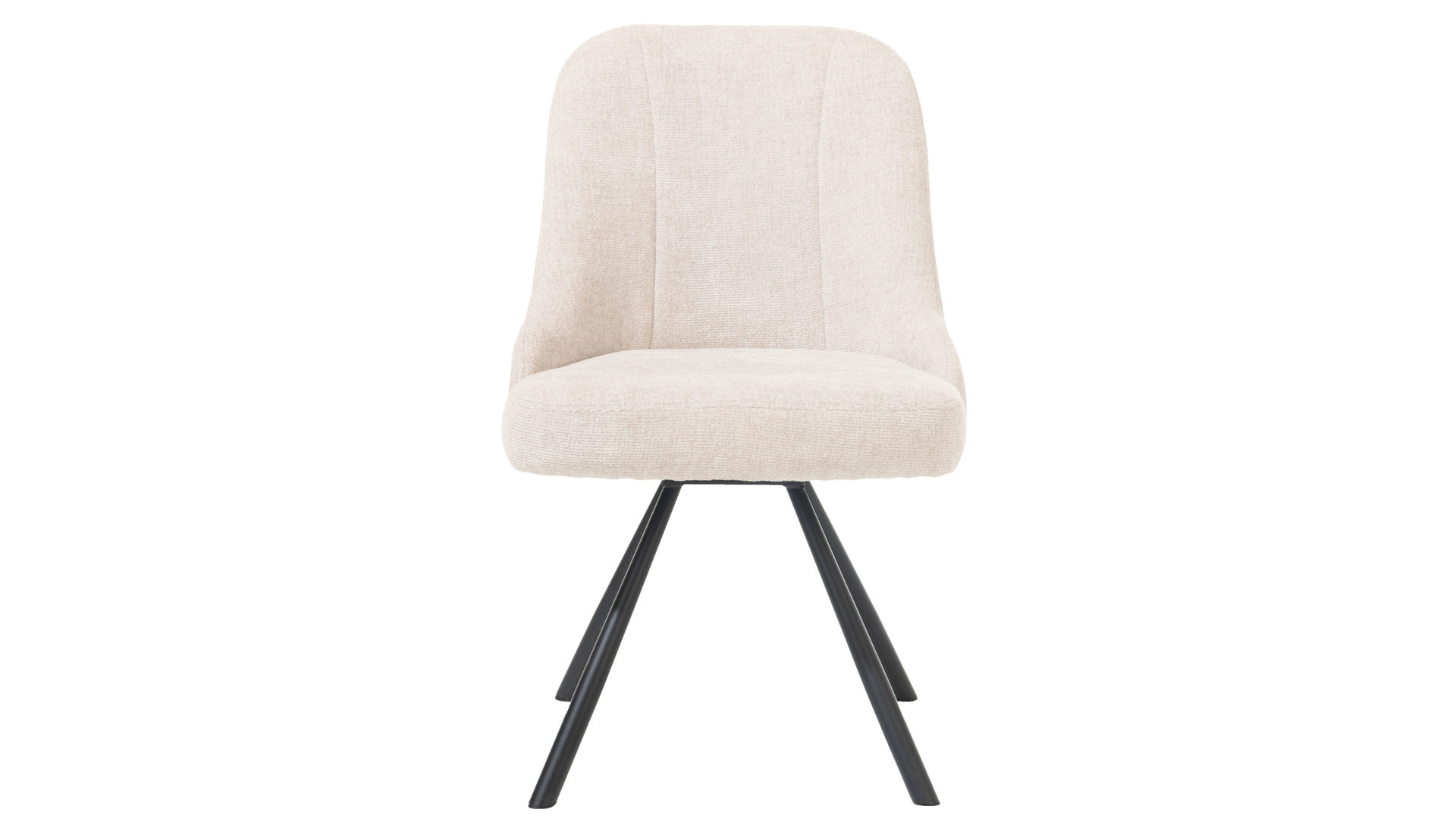 Vierfußstuhl WOODS & TRENDS aus Stoff in Beige WOODS & TRENDS Polsterstuhl Emma mit Drehfunktion cremefarbener Bezug Vulcano & schwarzes Metall