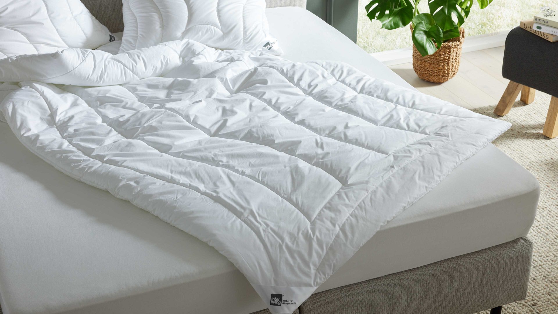 Faserdecke Interliving aus Stoff in Weiß Interliving Bettdecke Serie 9202 - Duodecke normal, ca. 900 g - ca. 155 x 220 cm