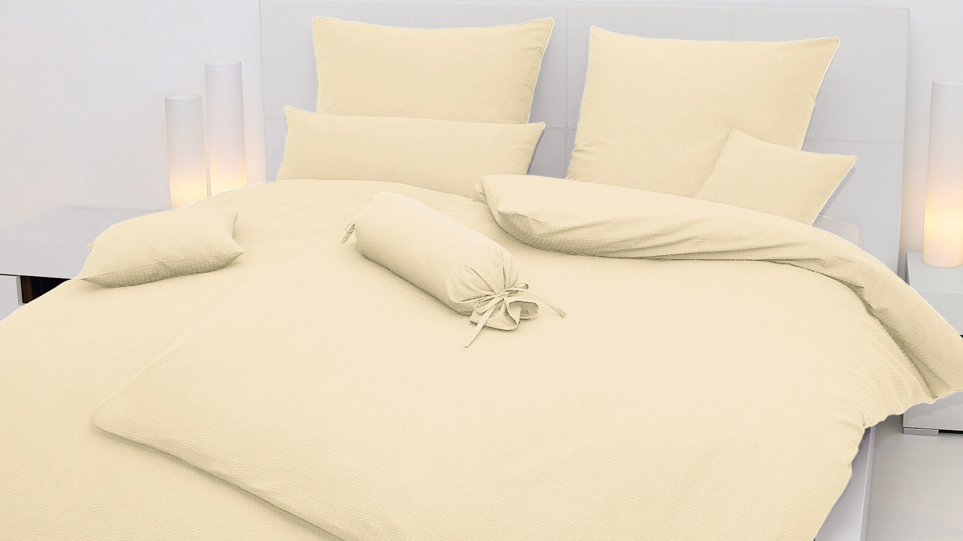 Bettwäsche-Set Janine® aus Naturfaser in Creme Janine® Bettwäsche-Set creme – ca. 200 x 200 cm