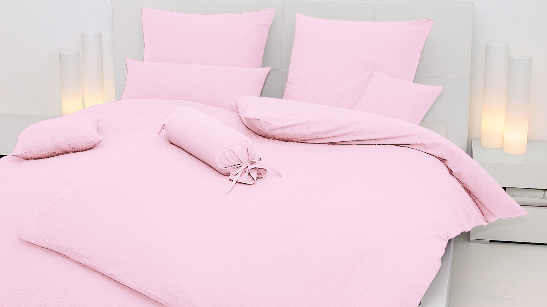 Bettwäsche-Set Janine® aus Naturfaser in Rosa Janine® Bettwäsche-Set zartrosa – ca. 155 x 220 cm