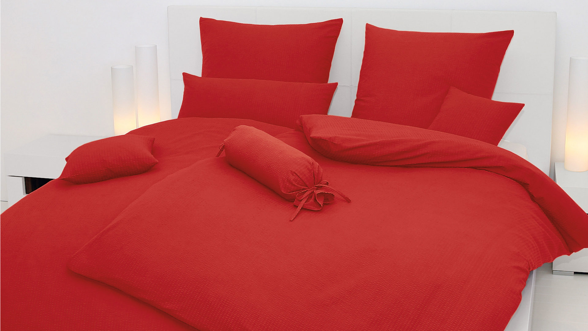 Bettwäsche-Set Janine® aus Naturfaser in Rot Janine® Bettwäsche-Set rot – ca. 155 x 220 cm